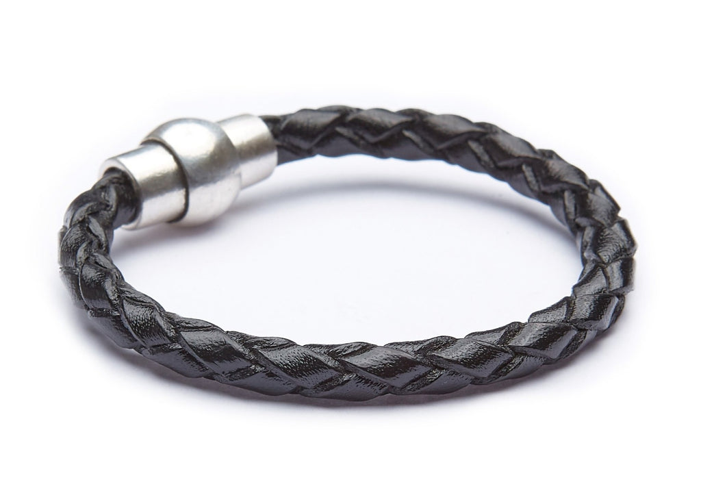 Men's Single Braid Italian Leather Bracelet